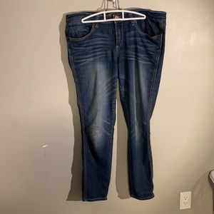 Seven7 Dark Wash Skinny Jeans, lower/mid rise